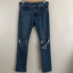 PacSun Distressed Slim Fit Blow Out Knee Jeans Medium Wash Size 32 x 32